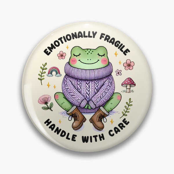 Item preview, Emotionally fragile handle with care cute frog designed and sold by FatBirdie.