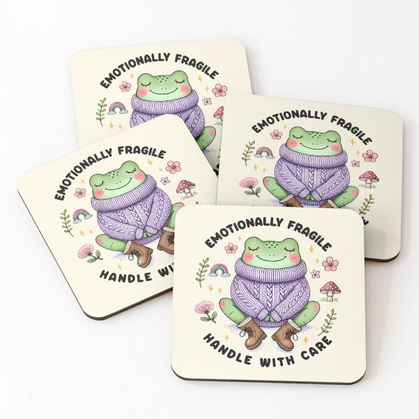 Item preview, Emotionally fragile handle with care cute frog designed and sold by FatBirdie.