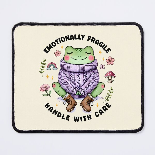 Item preview, Emotionally fragile handle with care cute frog designed and sold by FatBirdie.