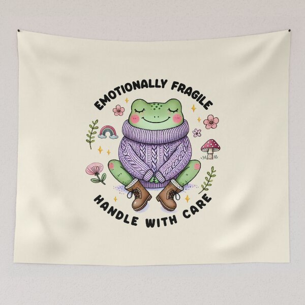 Item preview, Emotionally fragile handle with care cute frog designed and sold by FatBirdie.
