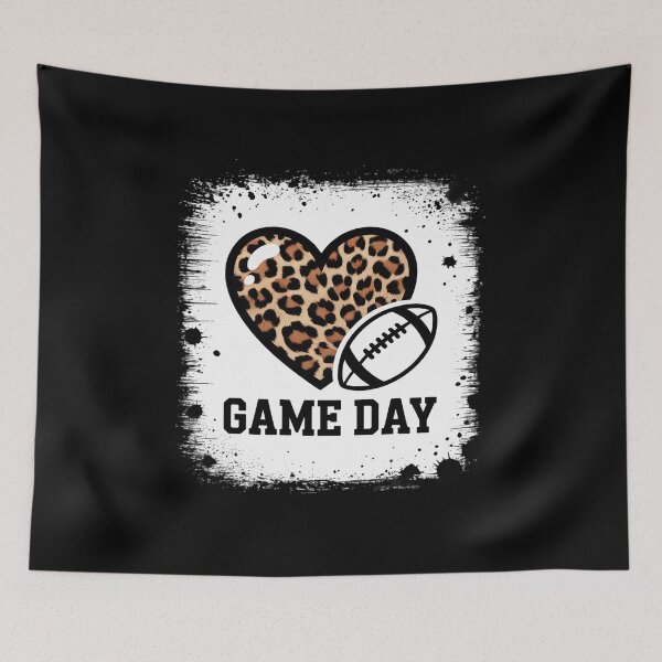 Item preview, Game Day With Leopard Heart Football Lovers Mom Bleached designed and sold by FndPardaL.