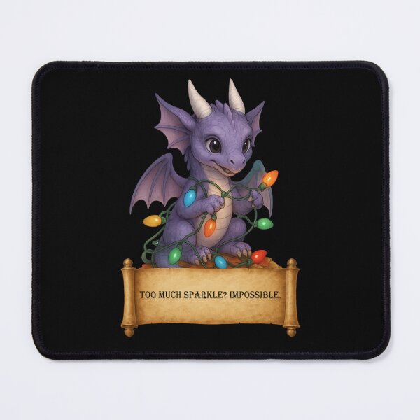 Item preview, Too Much Sparkle? Impossible – Cute Baby Dragon Christmas Lights Art designed and sold by Hatchling Hollow.