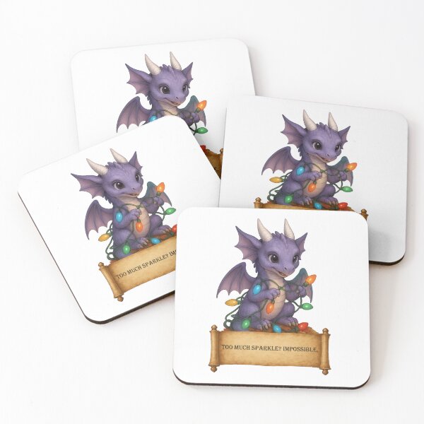 Item preview, Too Much Sparkle? Impossible – Cute Baby Dragon Christmas Lights Art designed and sold by Hatchling Hollow.