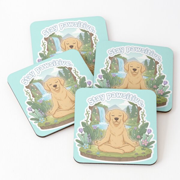 Item preview, Stay Pawsitive – Cute Meditating Dog Illustration designed and sold by Inkmatic Studio.