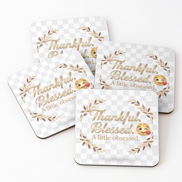 Item preview, Thankful. Blessed. A Little Obsessed | Trendy Thanksgiving Aesthetic Design for Grateful Souls designed and sold by VibeCraftique.
