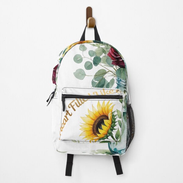 Item preview, A Heart Filled Like a Jar of Summer Blooms – Watercolour Roses and Sunflower Art designed and sold by NoviaRobert.