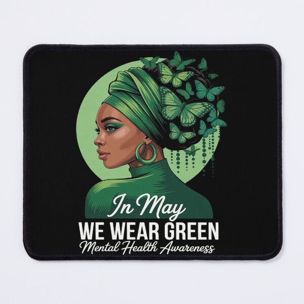 Item preview, Black Women In May We Wear Green Mental Health Awareness designed and sold by papertaless.
