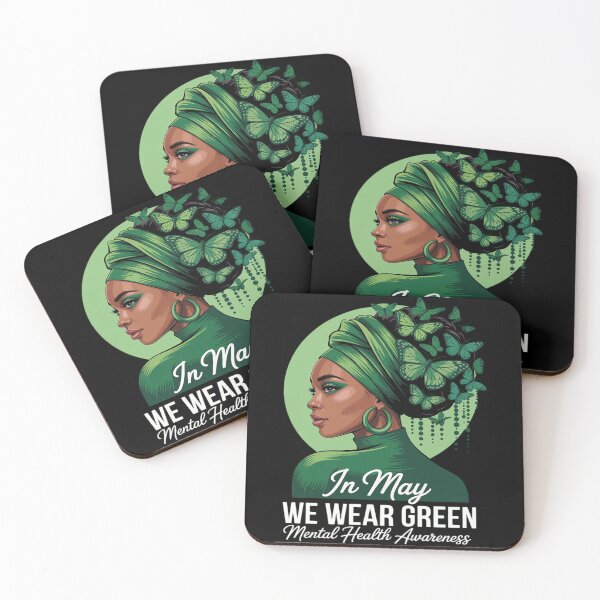 Item preview, Black Women In May We Wear Green Mental Health Awareness designed and sold by papertaless.