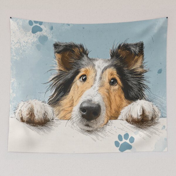 Item preview, Rough Collie Peeking over Wall 02 designed and sold by Elisabeth Lucas.
