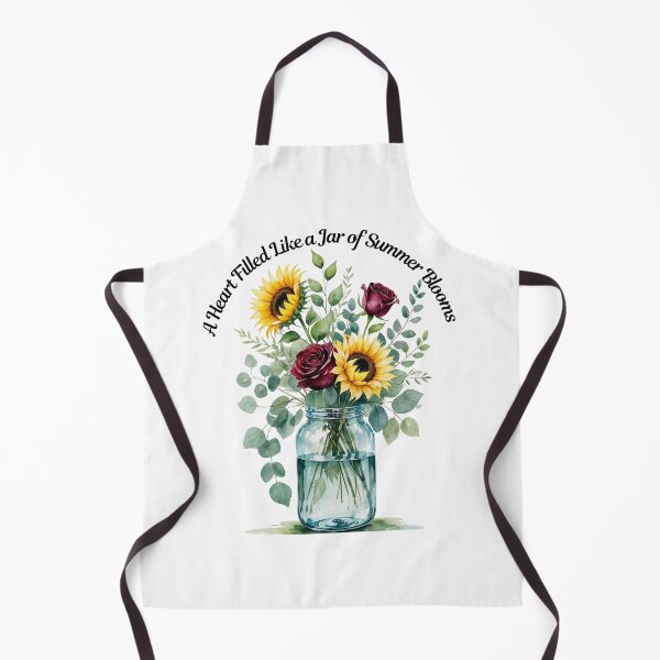 Item preview, A Heart Filled Like a Jar of Summer Blooms – Watercolour Roses and Sunflower Art designed and sold by NoviaRobert.
