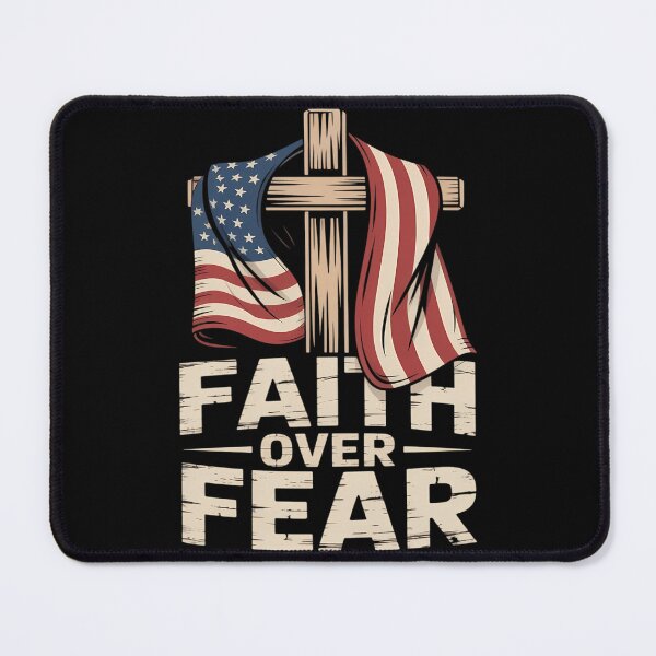 Item preview, Christian US USA Flag American Christ Faith Over Fear Cross  designed and sold by papertaless.