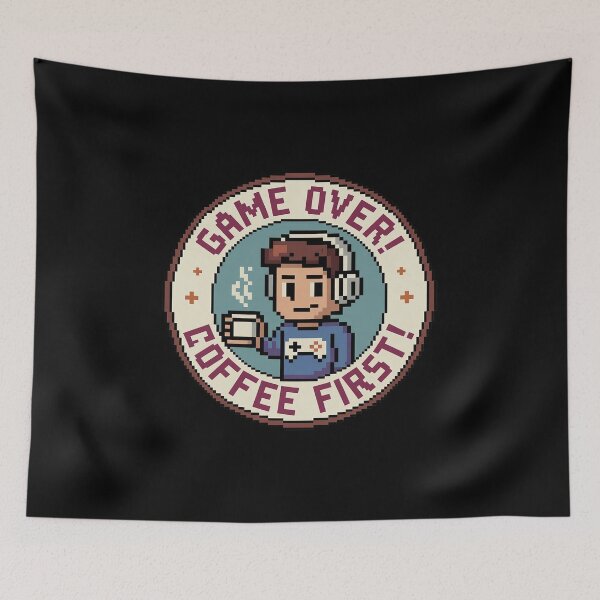 Item preview, Game Over_ Coffee First!c designed and sold by VasilisLamArt.