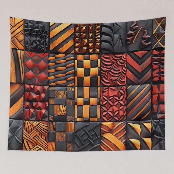 Item preview, African-Inspired Red, Yellow, And Black Designs Pattern designed and sold by DEC02.