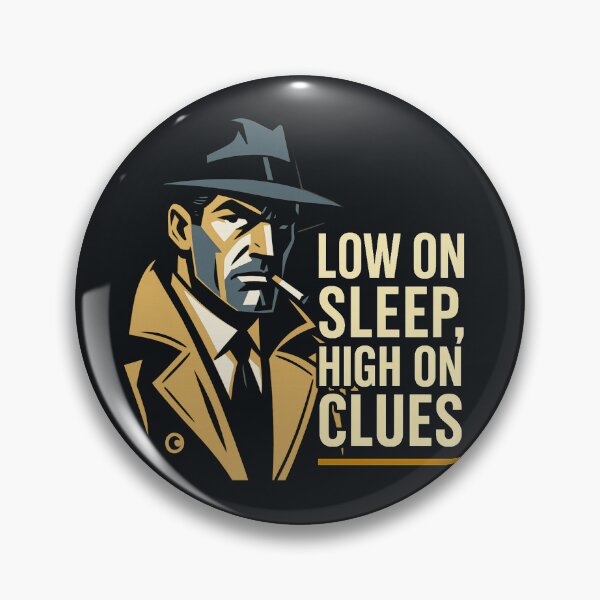 Item preview, Low on Sleep, High on Clues — Noir Detective Tee designed and sold by Sanctum Icons.
