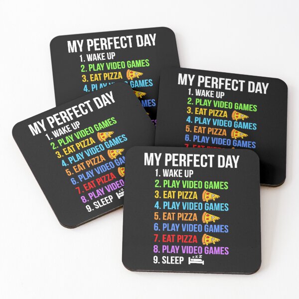 Item preview, My Perfect Day Play Video Games And Eat Pizza Funny designed and sold by wansilastomi.