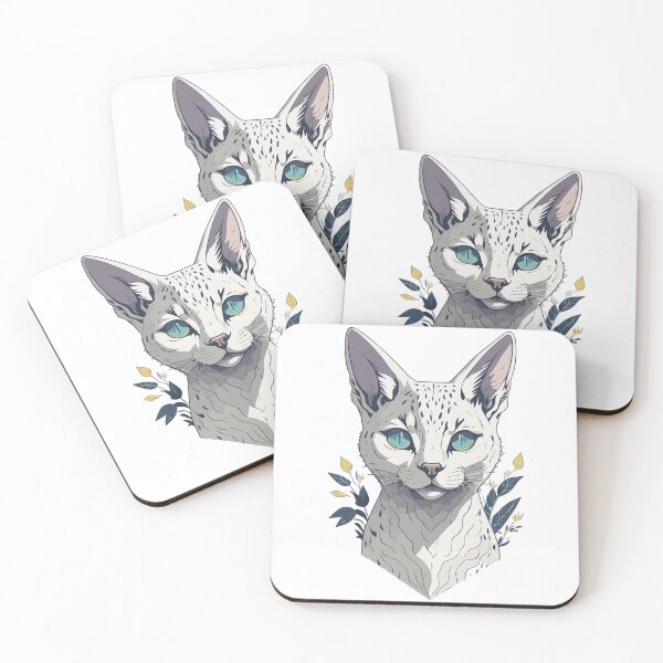 Item preview, Wild White Cat - Geometric Savannah Cat designed and sold by aylastyle.