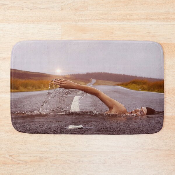 Item preview, AI generated image, swimming in a road. designed and sold by claireseyeview.