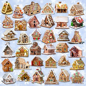 Artwork thumbnail, Gingerbread Houses Pattern by DigitalShoppeIL