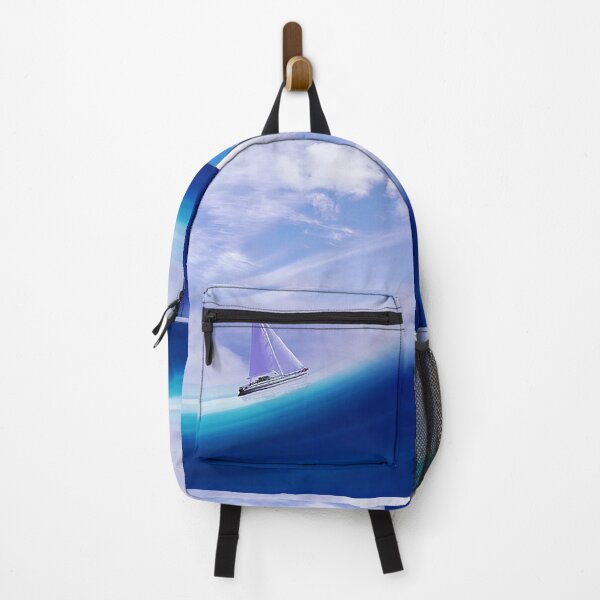 Item preview, AI generated yacht on a blue wave. designed and sold by claireseyeview.