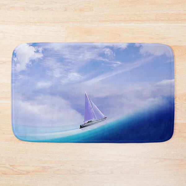 Item preview, AI generated yacht on a blue wave. designed and sold by claireseyeview.