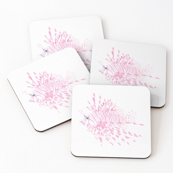Item preview, White & Pink Lionfish – Elegant Ocean Illustration | Hanaminokasago Art designed and sold by Kyotsube.