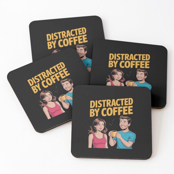 Item preview, Distracted by Coffee Meme – Funny Coffee Lover designed and sold by khorbiasieno.