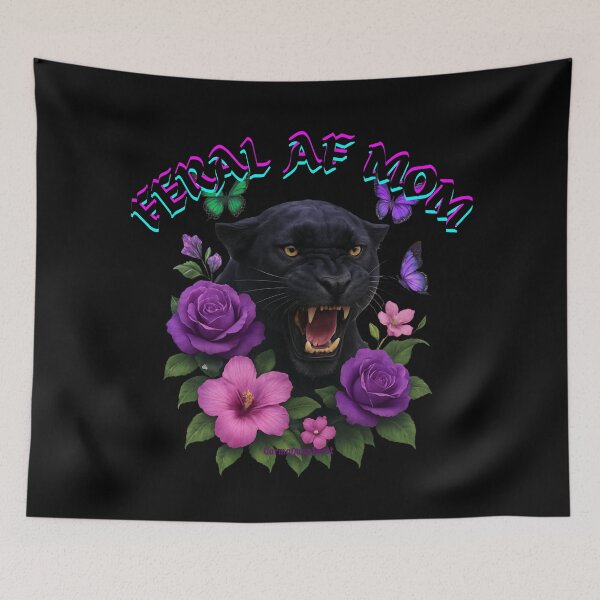 Item preview, Feral AF Mom – Black Panther Floral Design by CarmaQuanTarot designed and sold by CarmaQuanTarot.