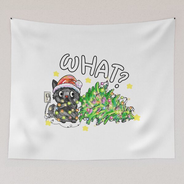 Item preview, Black Cat What Christmas Cat Lover Gift Xmas Holiday Christmas Cat  designed and sold by bethanyrodgers6.