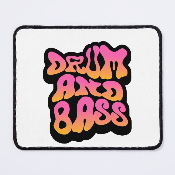 Item preview, DRUM AND BASS  - DNB Wobbly 60s Font (Black) designed and sold by Discothreadz.