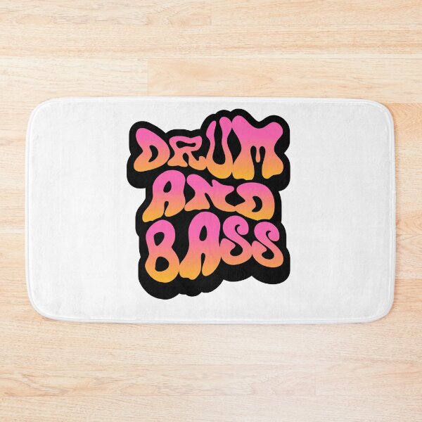 Item preview, DRUM AND BASS  - DNB Wobbly 60s Font (Black) designed and sold by Discothreadz.