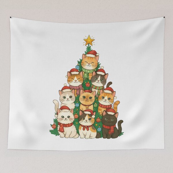 Item preview, Cat Christmas Tree Christmas Cat Family Cute Christmas Animal designed and sold by bethanyrodgers6.