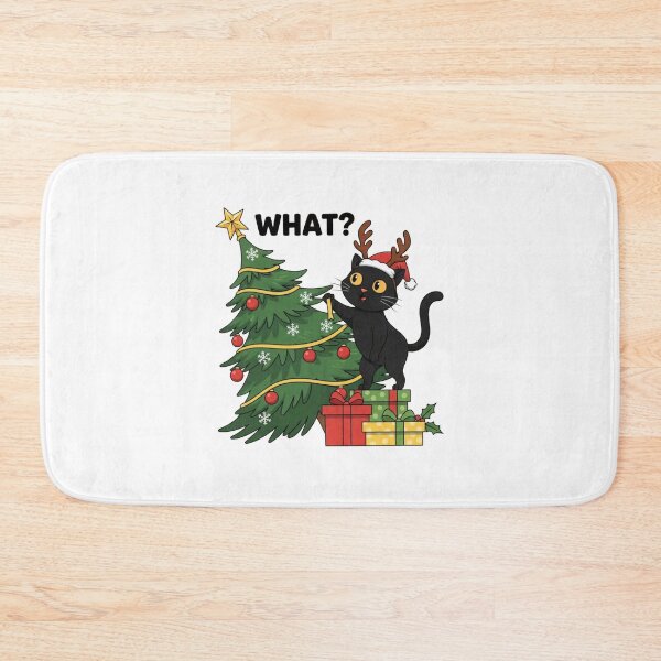 Item preview, Funny Cat Christmas What Cat Xmas Black Cat Christmas  designed and sold by bethanyrodgers6.