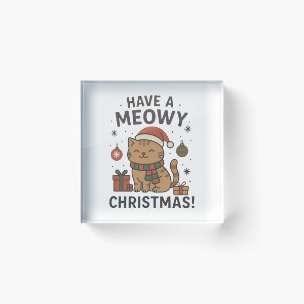 Item preview, Funny Cat Christmas Meowy Christmas Have A Meowy Christmas designed and sold by jillianhanna.