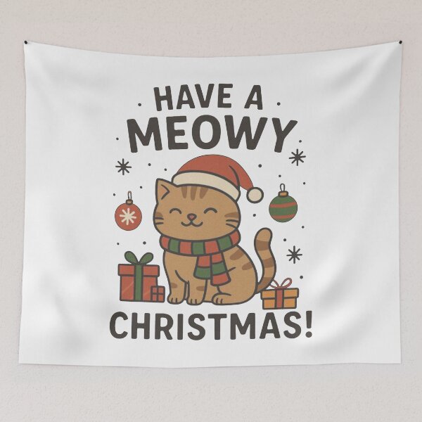 Item preview, Funny Cat Christmas Meowy Christmas Have A Meowy Christmas designed and sold by jillianhanna.