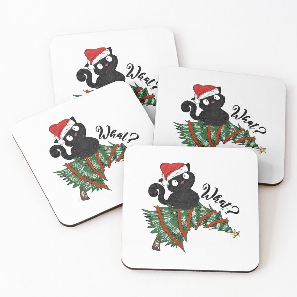 Item preview, What Black Cat Xmas Christmas Tree Cat Funny Cat Christmas  designed and sold by jillianhanna.