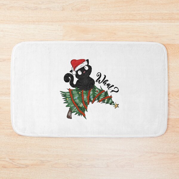 Item preview, What Black Cat Xmas Christmas Tree Cat Funny Cat Christmas  designed and sold by jillianhanna.