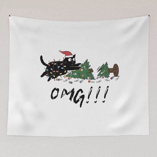 Item preview, Funny Cat Christmas What Christmas Tree Cat Black designed and sold by jillianhanna.