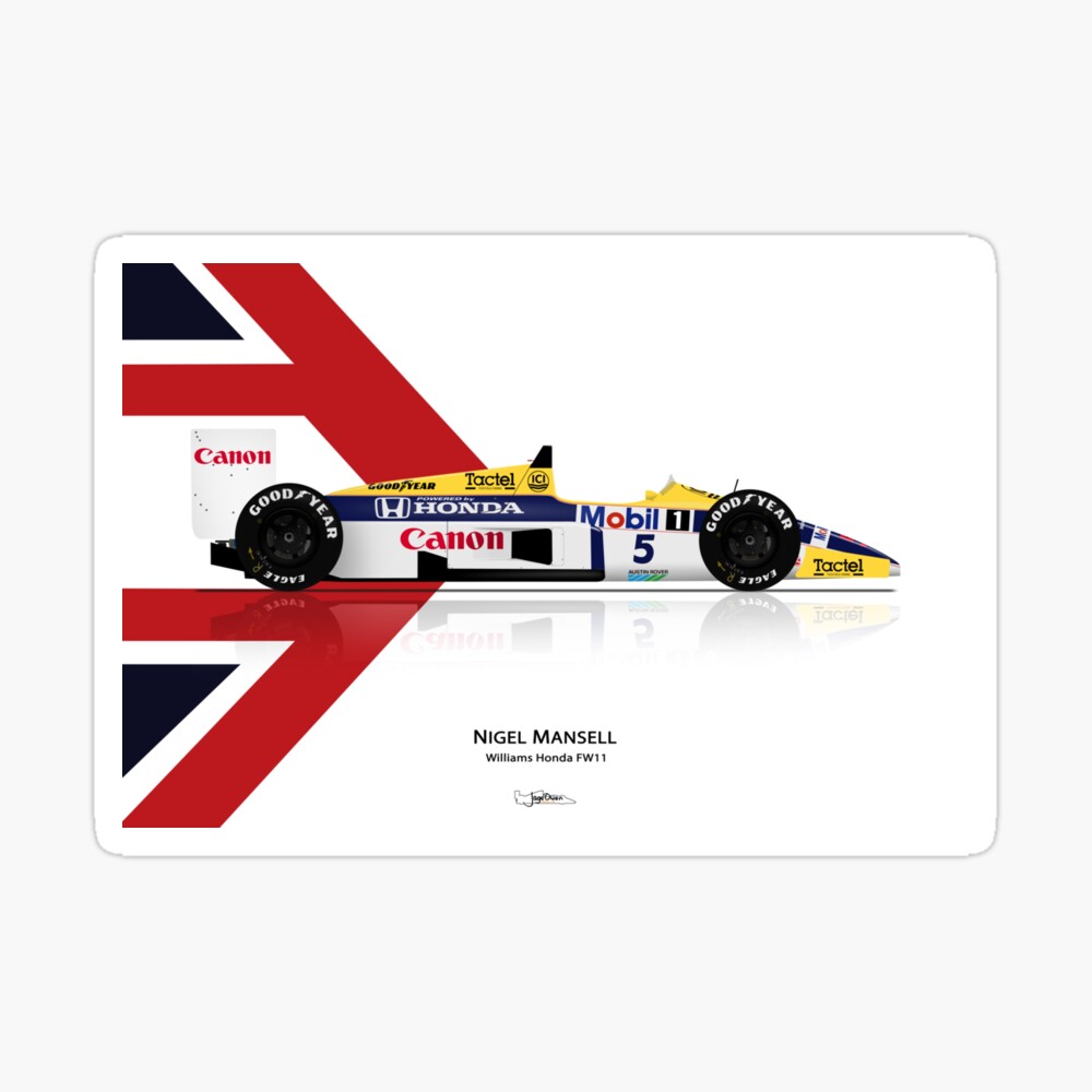 Nigel Mansell Williams Fw11 Photographic Print By Jageowen Redbubble