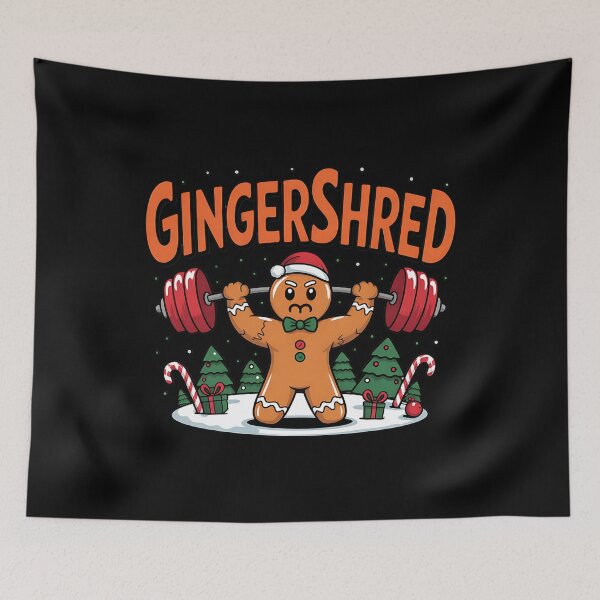 Item preview, Gingershred Funny Gingerbread Man Gym Bodybuilding Christmas designed and sold by BakeryDozen.