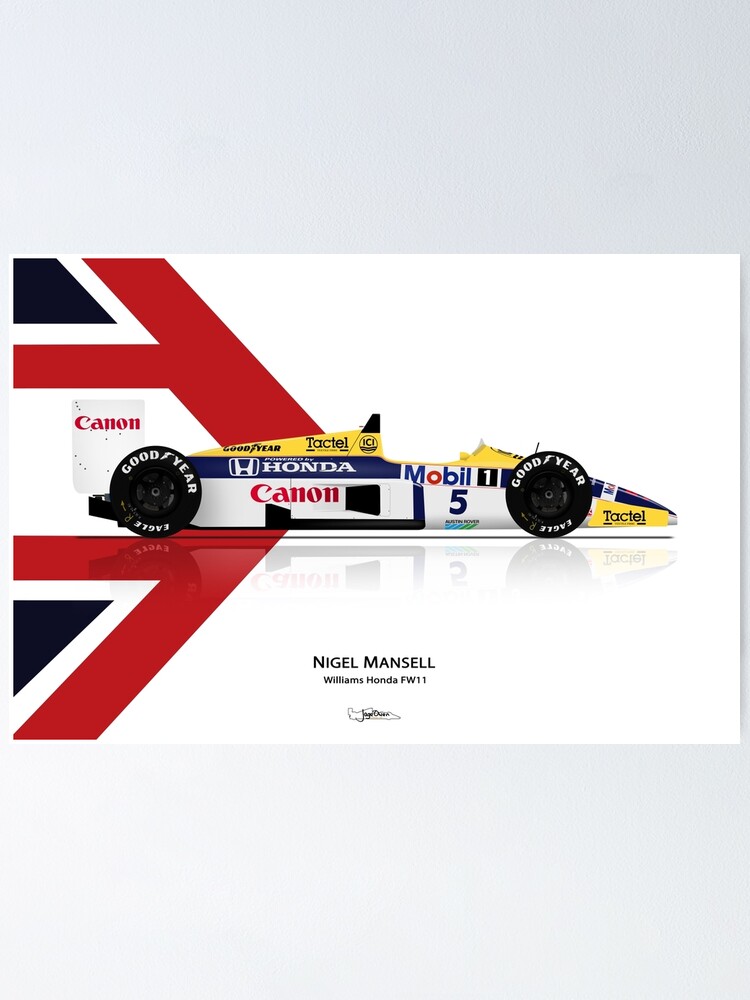 Nigel Mansell Williams Fw11 Poster By Jageowen Redbubble
