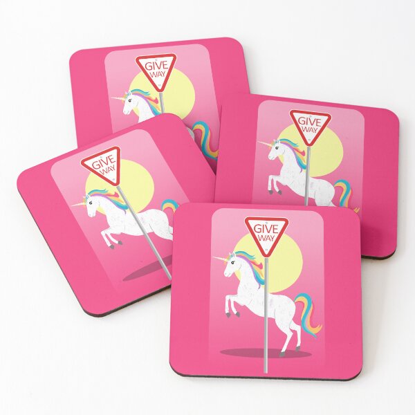 Item preview, give way to unicorns funny road sign designed and sold by piedaydesigns.