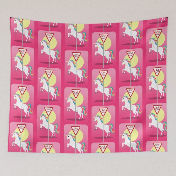 Item preview, give way to unicorns funny road sign designed and sold by piedaydesigns.