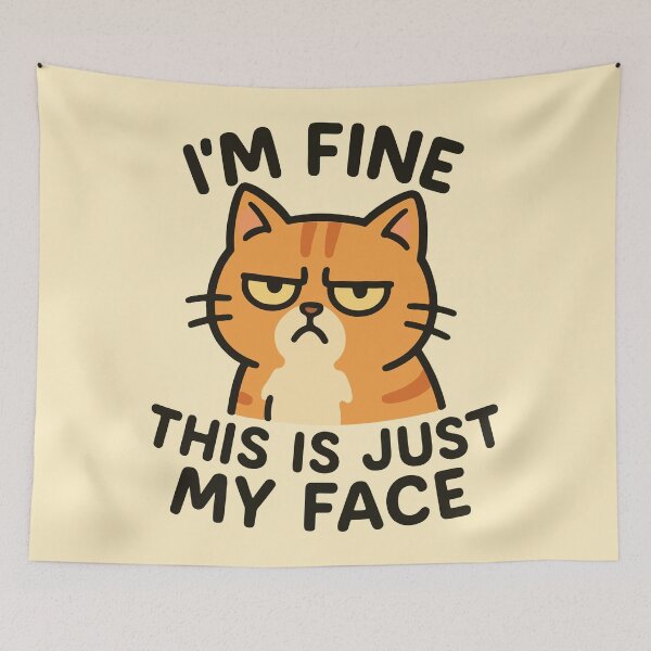 Item preview, I'm fine this is just my face grumpy cat designed and sold by BrownHorse90s.