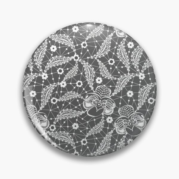 Item preview, White floral lace on a gray background  designed and sold by fuzzyfox.