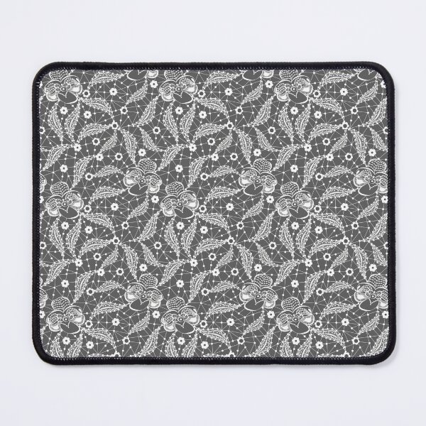 Item preview, White floral lace on a gray background designed and sold by fuzzyfox.