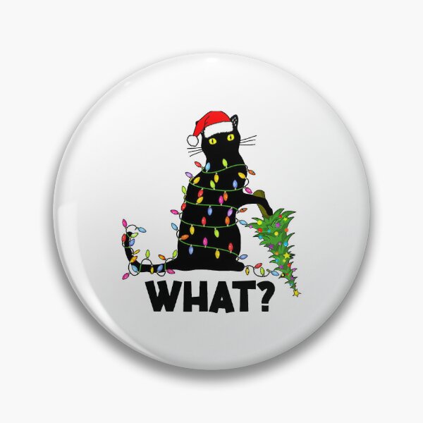 Item preview, What Black Cat Funny Black Cat Pushing Christmas Tree  designed and sold by jillianhanna.