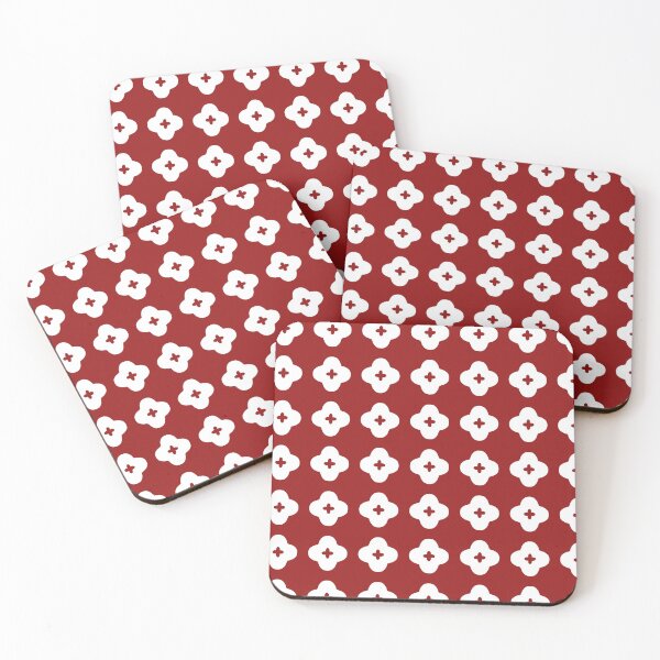 Item preview, Bold Red and White Geometric Floral Pattern designed and sold by Siteehaa.