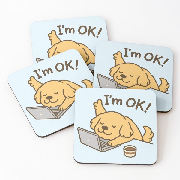 Item preview, I'm ok! dog working on laptop designed and sold by BrownHorse90s.