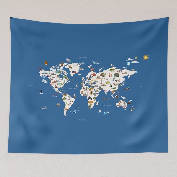 Item preview, World Travel Map designed and sold by birthflower.