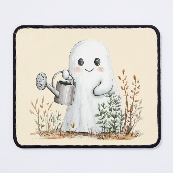 Item preview,  Cute Ghost Watering Plants – Whimsical Garden Spirit Illustration designed and sold by PaintbrushPlace.